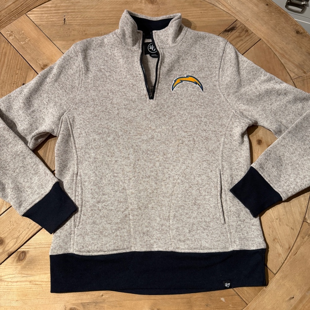 47 Brand Los Angeles LA Chargers Heathered Fleece 1/4 Zip Pullover